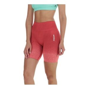 GYMSHARK RED OMBRE SHORTS XS